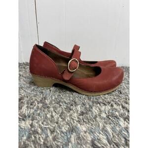 Dansko Shoes Womens 39 8.5 Missy Mary Jane Buckle Strap Leather Rusty Red